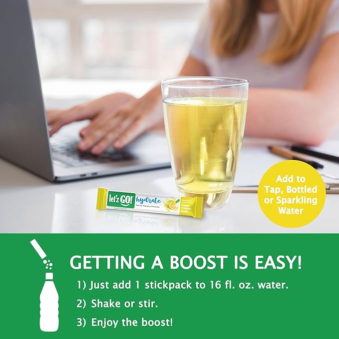 Let'z Go! Hydrate- Natural Hydration + Electrolyte Drink Mix- Hydration + Electrolytes +