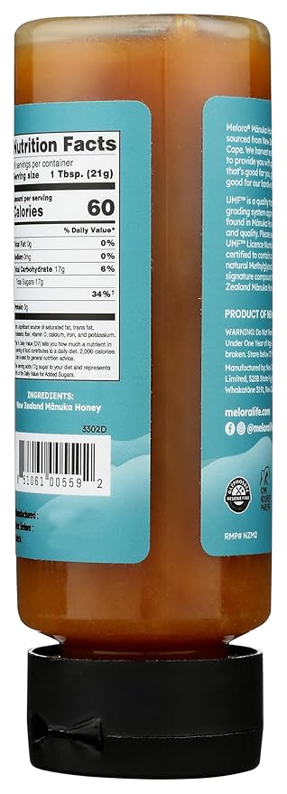 Melora Premium Raw Manuka Honey MGO 265+ (12 Oz) | Non-GMO, Gluten Free, Natural Prebiotic & Daily