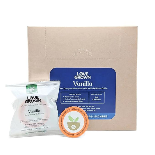 Love Grown Compostable Coffee Pods - Compatible with Single-Serve Brewing Machines - 100% Arabica