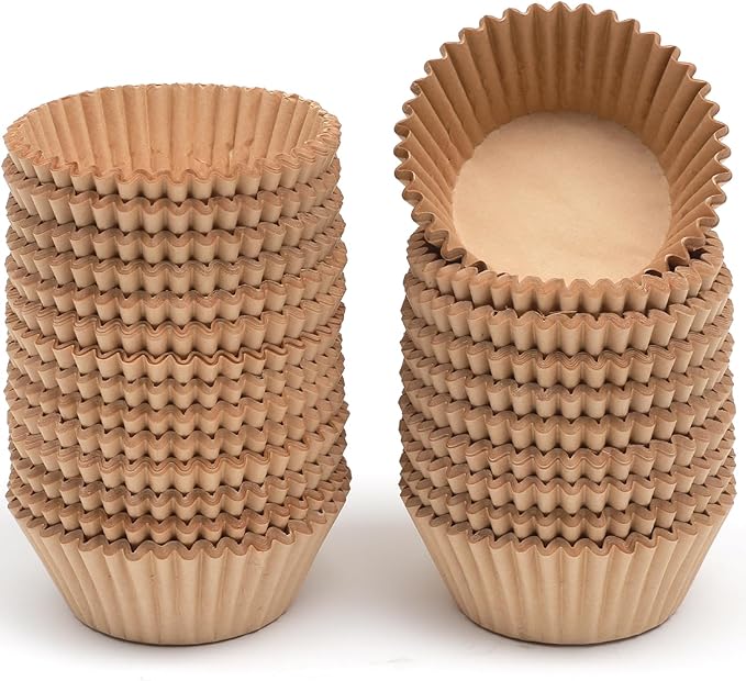qiqee 600 Count Large Size Cupcake Liners Natural Muffin Liners Food Grade Jumbo Baking Cups Paper