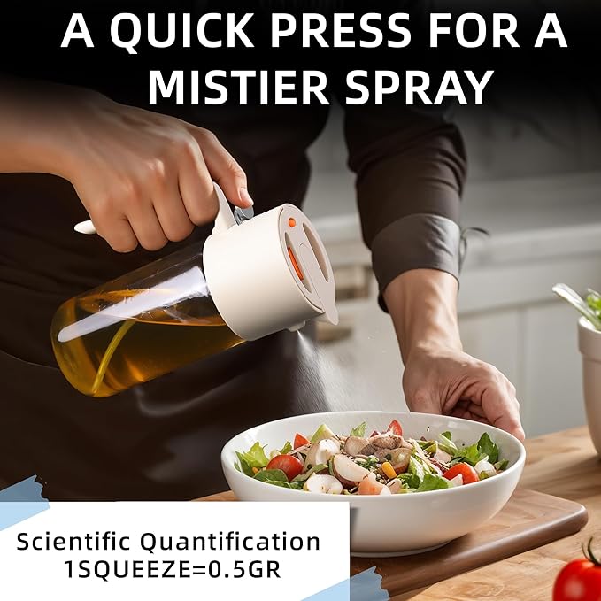 Oil Sprayer for Cooking, 2025 Large Advanced Olive Oil Dispenser Bottle,500ml/17oz Glass Olive Oil
