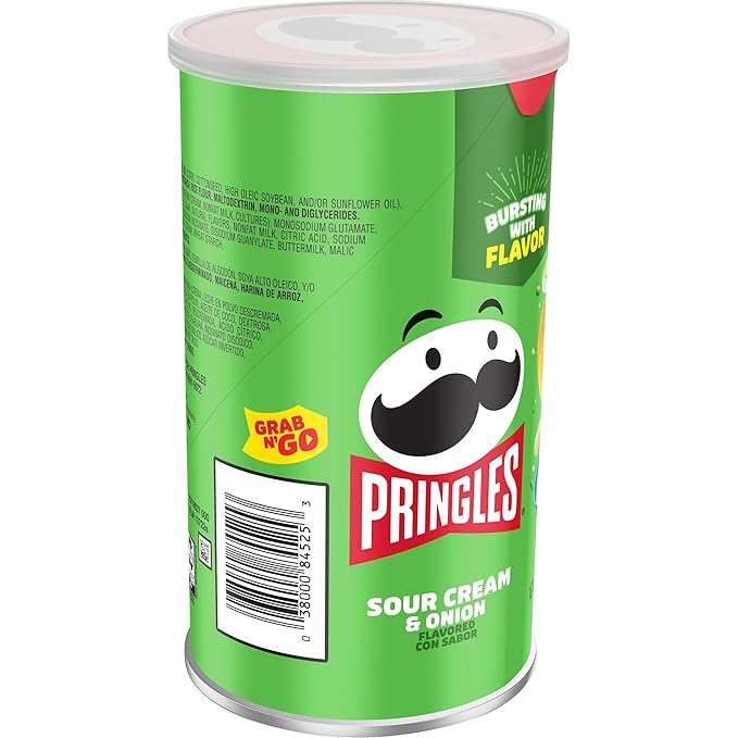 Pringles Potato Crisps Chips, Lunch Snacks, Office and Kids Snacks, Grab N' Go, Sour Cream and