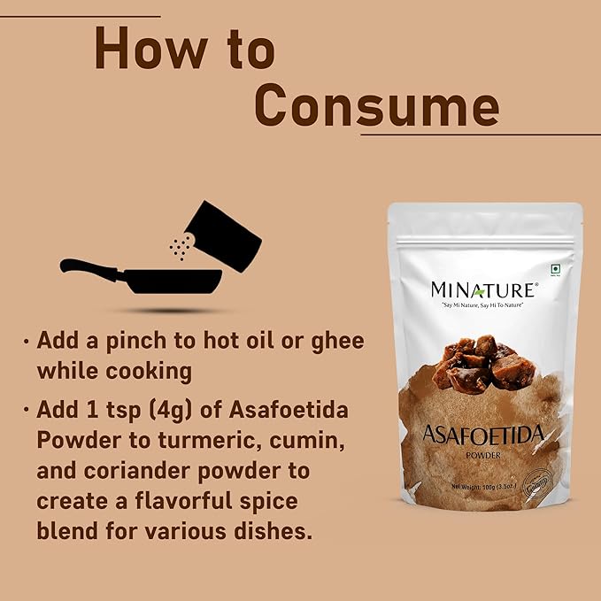 Mi Nature Asafoetida Powder (Hing) | Natural Indian Spice 100g (3.5oz)| Heeng Powder | Authentic