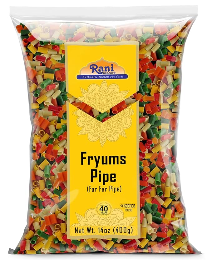 Rani Far Far/Fryums (Wheat & Tapioca Pellet) Round/Pipe Shape 14oz (400g) ~ Vegan, Kosher