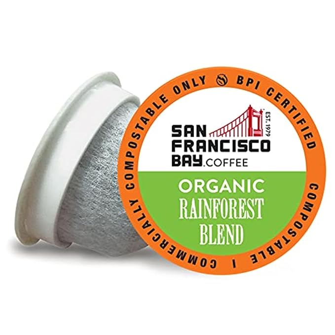 San Francisco Bay Compostable Coffee Pods - Organic Rainforest Blend (120 Ct) K Cup Compatible