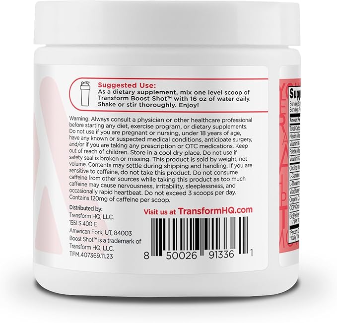 TransformHQ Everyday Boost Shot 28 Servings (Strawberry Lemonade) - Non-GMO, Gluten-Free