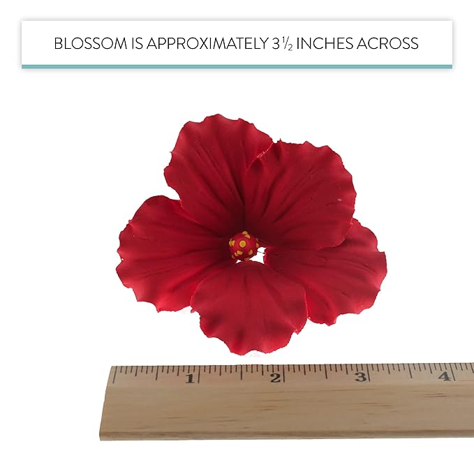 Global Sugar Art Hibiscus Sugar Cake Flowers, Red, Hawaiian Cake Flower Large 3 Count by Chef Alan