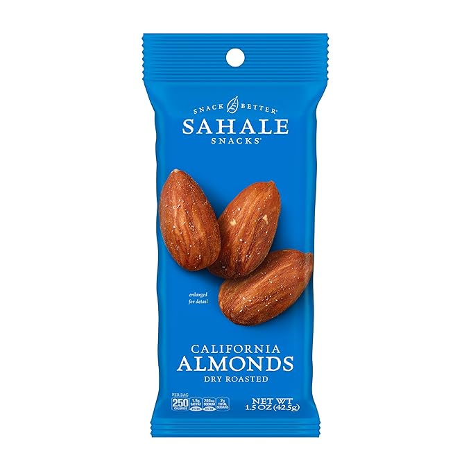 Sahale Snacks California Dry Roasted Almonds, 1.5 oz Grab & Go Bags (18 Packs) - Dry-Roasted