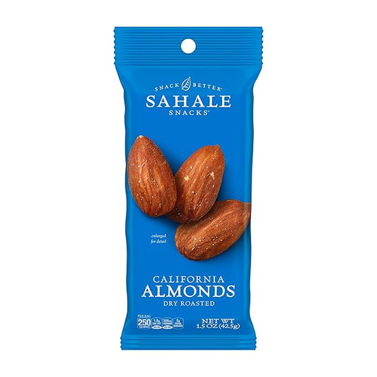 Sahale Snacks California Dry Roasted Almonds, 1.5 oz Grab & Go Bags (18 Packs) - Dry-Roasted