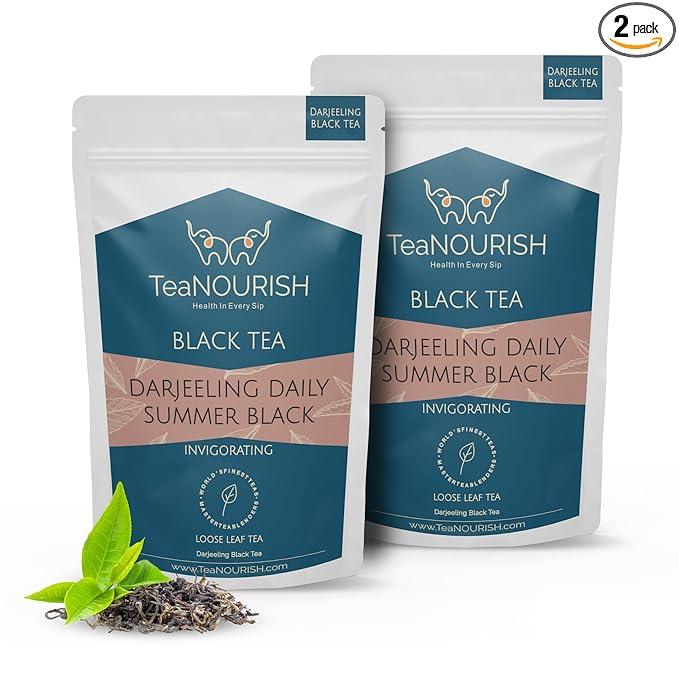 TeaNOURISH Darjeeling Daily Summer Black Tea | Original English Breakfast Tea | Energizing &