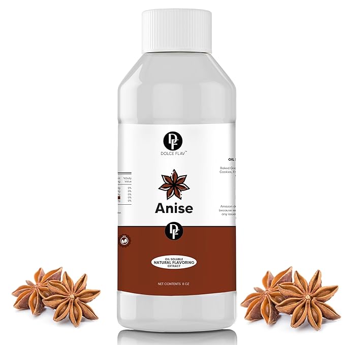 Dolce Flav Natural Anise Extract ??8 Ounce Oil-Soluble Kosher, Sugar-Free, Concentrated Licorice