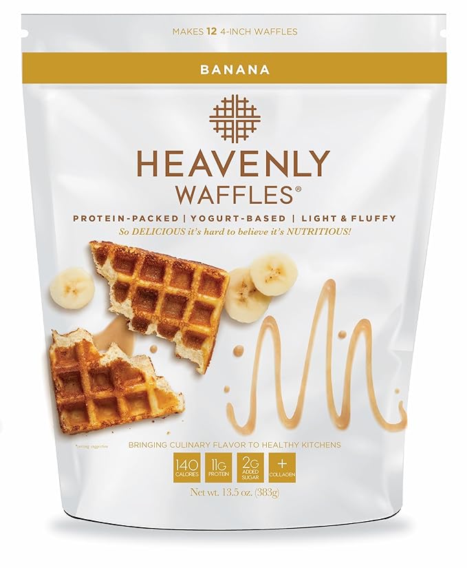 Heavenly Waffles짰 Mix, Banana, 11g Protein, Yogurt Based, Healthy and Nutritiously Balanced