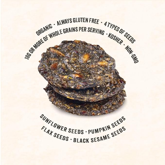 Mary's Gone Crackers Super Seed Crackers, Seaweed & Black Sesame, 4 Ounce (Pack of 6), Organic