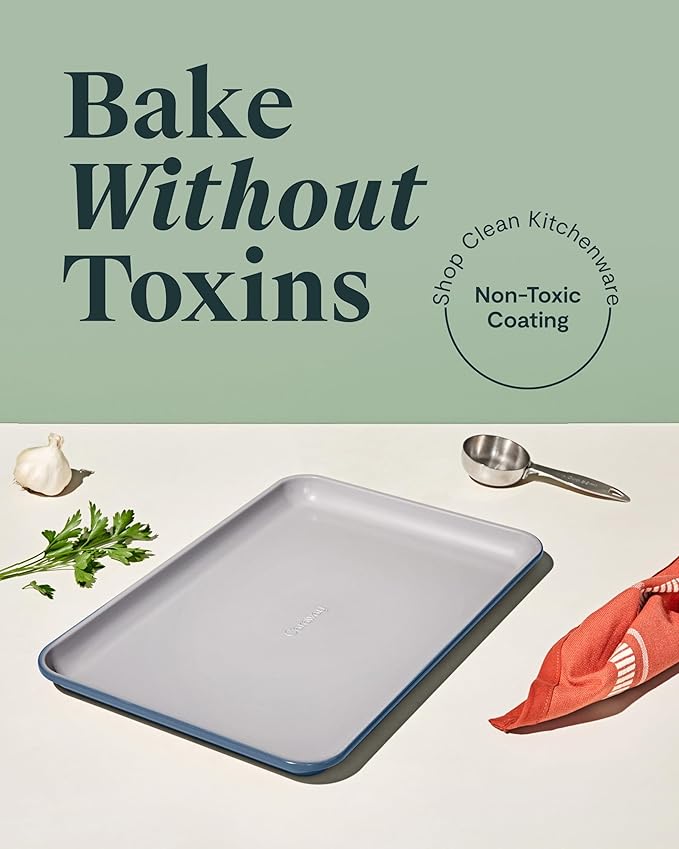 Caraway Non-Stick Ceramic Baking Sheet - Naturally Slick Ceramic Coating - Non-Toxic, PTFE & PFOA