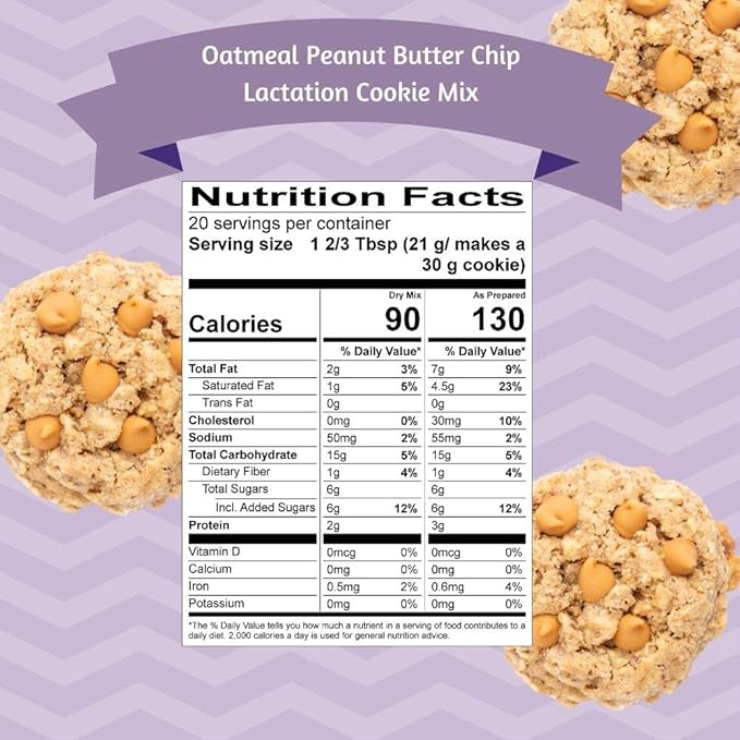 MilkBliss Lactation Cookies Mix- Oatmeal Peanut Butter Chip Breastfeeding Cookie Supplement Support