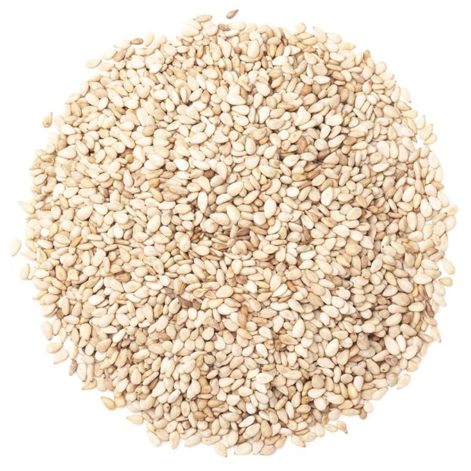 Hulled Sesame Seeds, 1 Pound — Non-GMO Verified, Whole Raw White Sesame Seeds, Kosher and Vegan