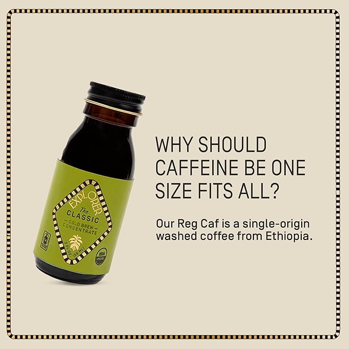Explorer Cold Brew Organic Liquid Coffee Concentrate, Classic Regular Caffeine, Drink Iced or Hot