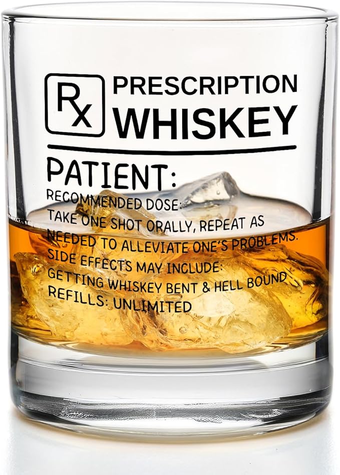 Funny Whiskey Glasses 10 oz, Funny Gag Gifts for Dad Men Boyfriend Husband, Old Fashioned Rocks