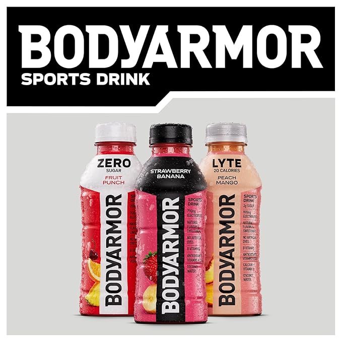 BODYARMOR Sports Drink Sports Beverage, Strawberry Banana, Coconut Water Hydration, Natural Flavors
