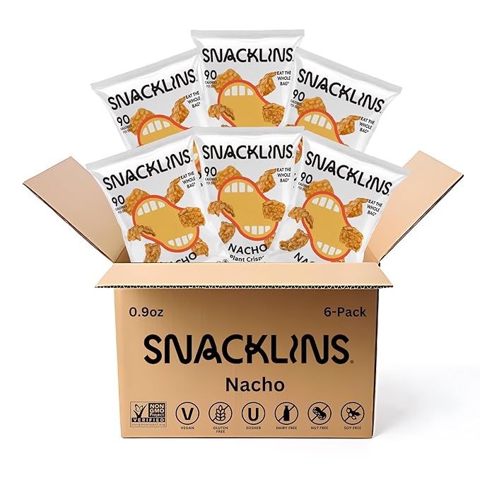 SNACKLINS Plant Based Crisps NACHO Flavor Crips - Gluten Free, Grain Free, 100% Kosher, Vegan