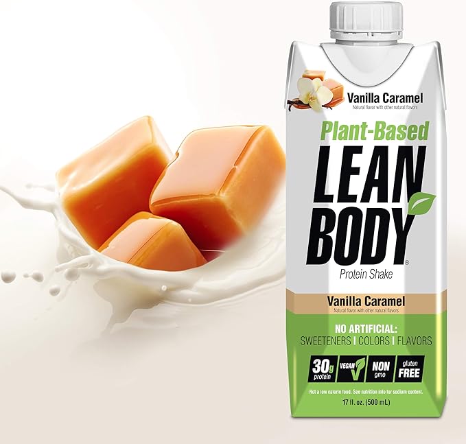 Lean Body Ready-to-Drink, Plant-Based Vegan Vanilla Caramel Protein Shake, 30g Protein, No