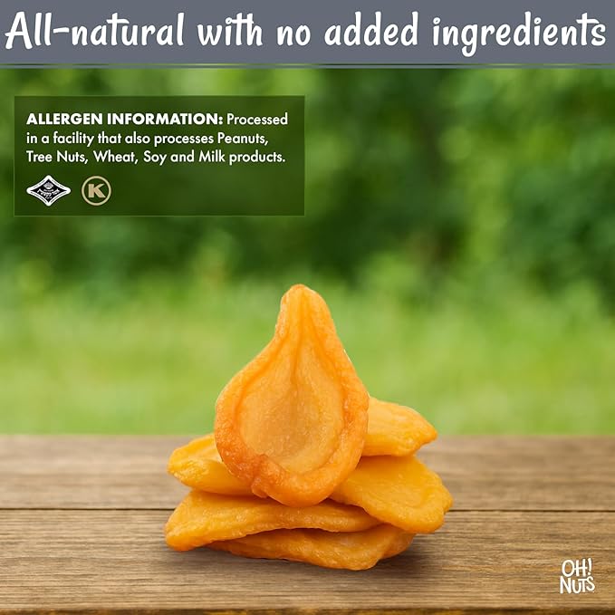Oh! Nuts Dried Pears California - Sliced Pears - 2 lb - Dehydrated California Pears - Dried Pears