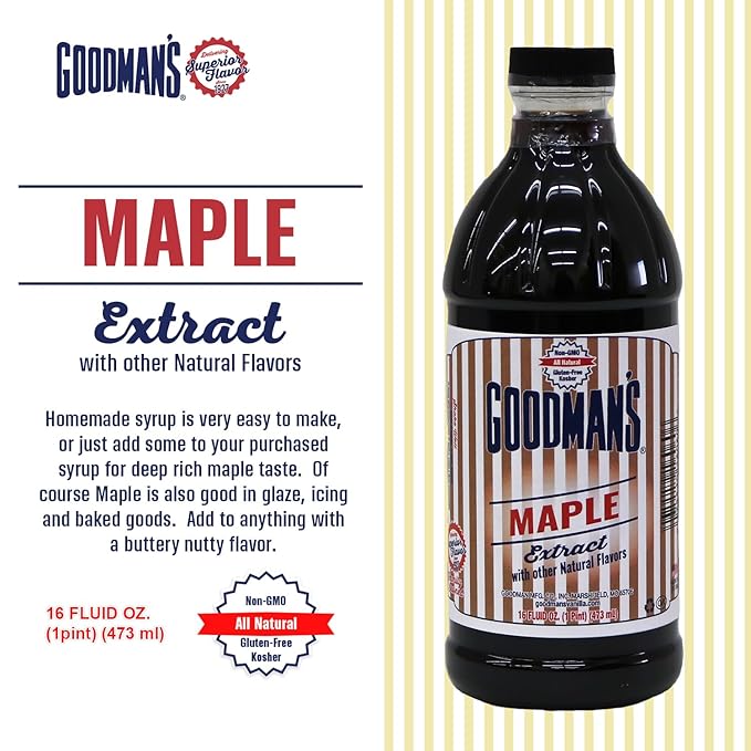 Goodman's Natural Maple Extract - Gluten-Free, Non-GMO, Kosher, Low Carb & Low Calorie, Low