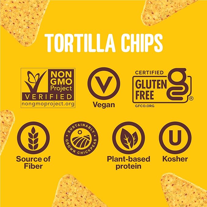 HIPPEAS Chickpea Tortilla Chips, Rockin??Ranch, 1 Ounce (Pack of 18), 3g Protein, 3g Fiber, Vegan