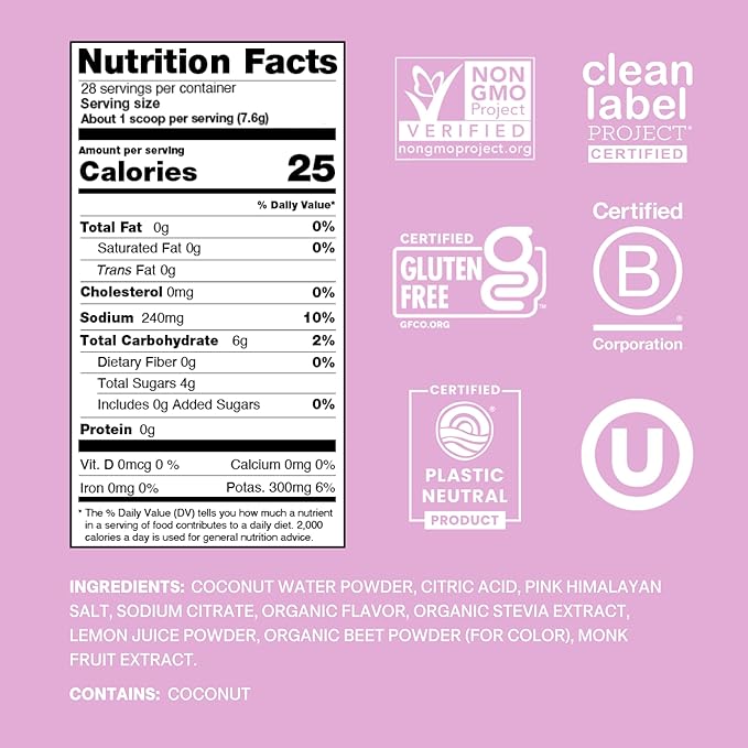 Cure Hydration | Plant-Based Electrolyte Drink Mix | No Added Sugar | FSA-HSA | Dehydration Relief