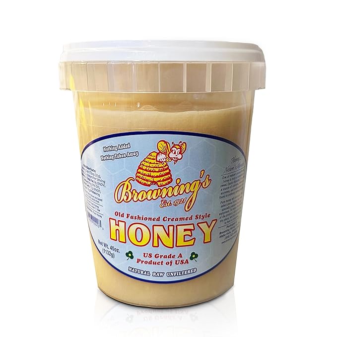 Browning's 40 oz Creamed Raw Clover Honey | 100% Pure, Natural & Unfiltered | Premium Old-Fashioned