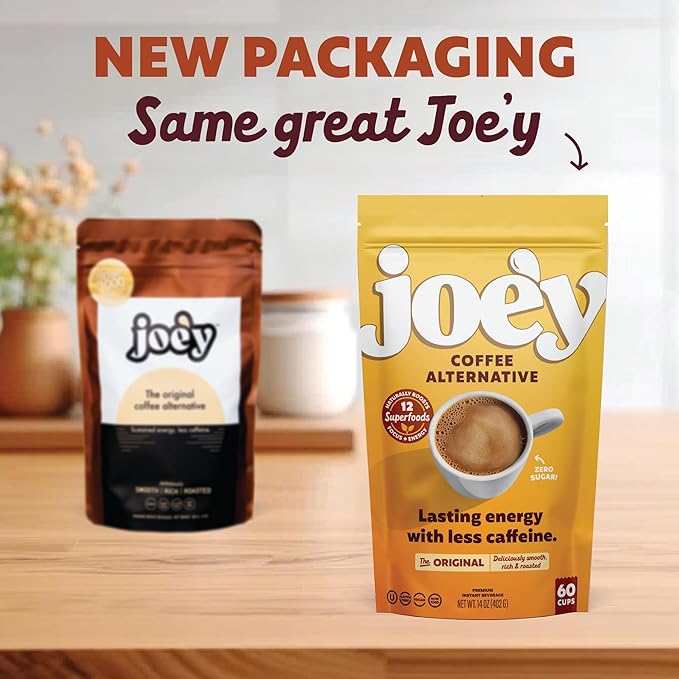Joe'y Mushroom Coffee Alternative with Cacao and Dandelion Root, Chicory Coffee Substitute with