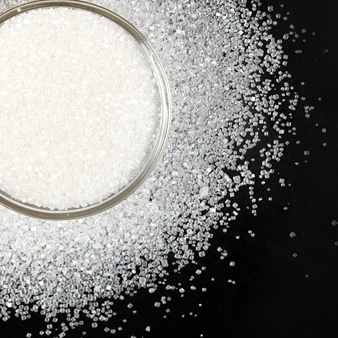 Edible White Sprinkles, White Sanding Sugar Sprinkles for Cake Decorating, Food Grade 150g, Cookie