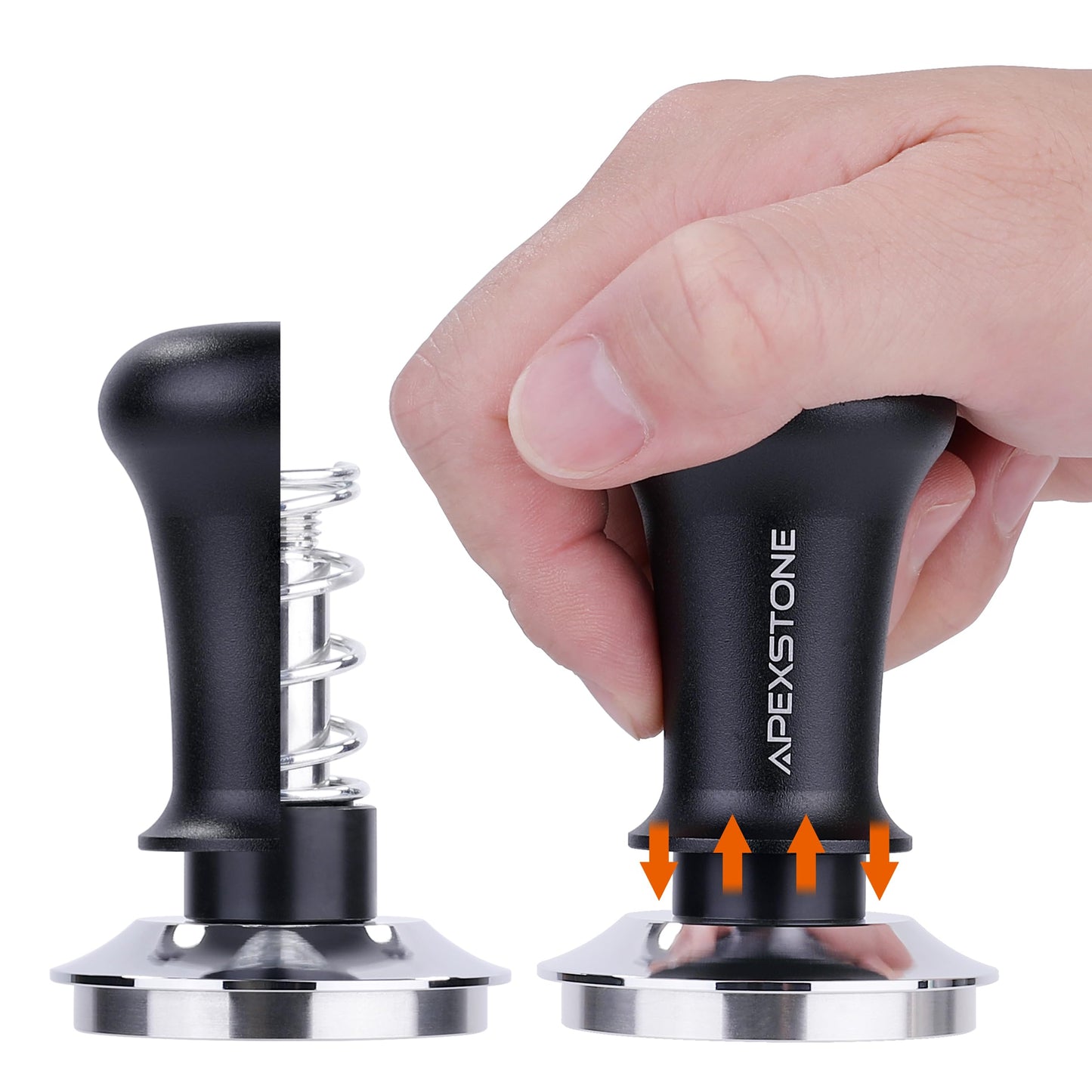 Apexstone 58mm Espresso Tamper, Spring Loaded Coffee Tamper with Stainless Steel Base, Professional