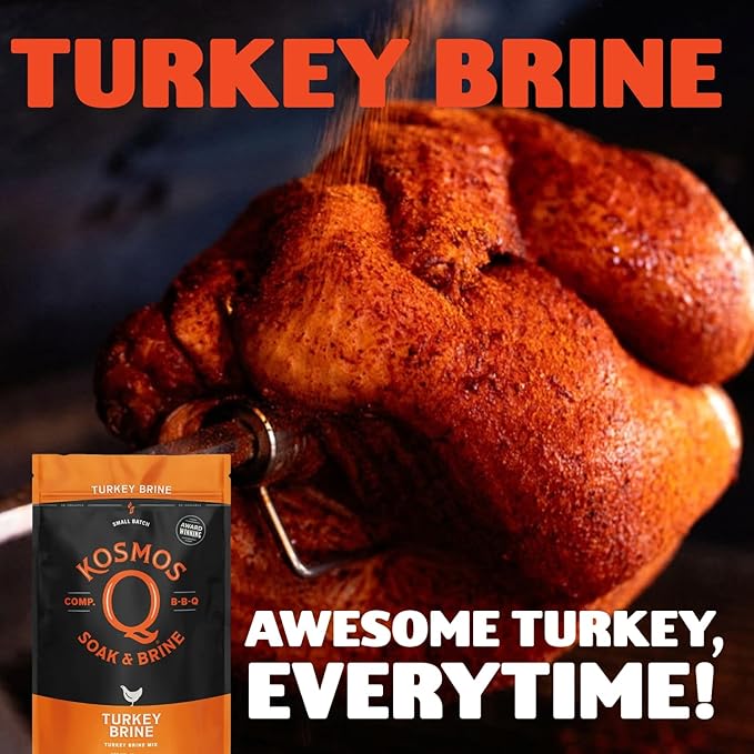 Kosmos Q Turkey Brine Soak, Brown Sugar & Worcestershire Spice Mix for Whole, Smoked, Oven Roasted