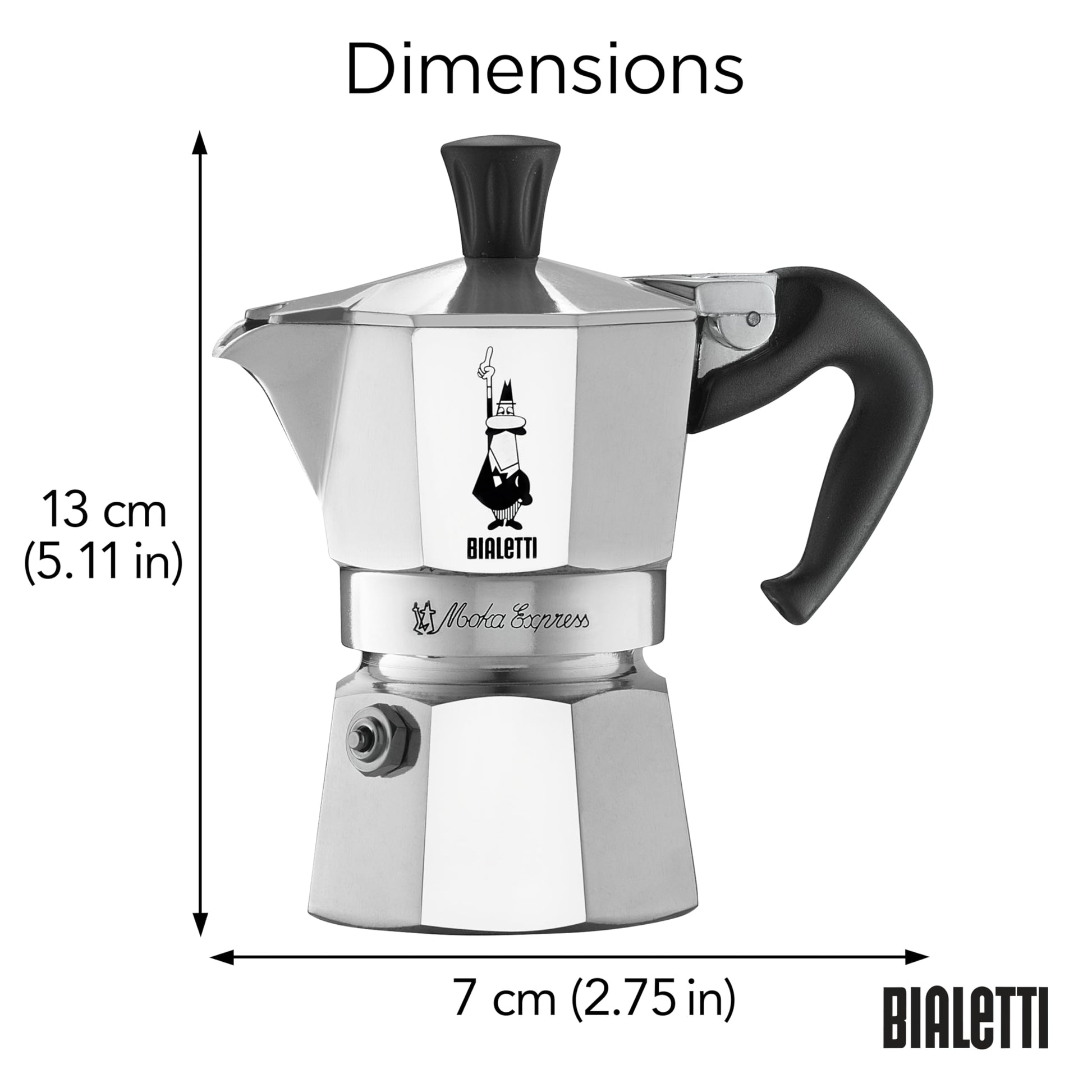 Bialetti - Moka Express: Iconic Stovetop Espresso Maker, Makes Real Italian Coffee, Moka Pot 1 Cup