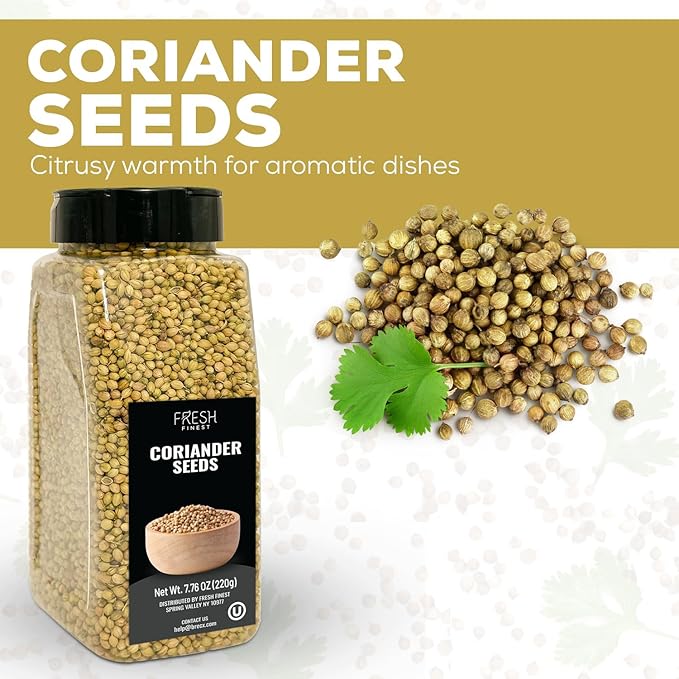 Fresh Finest Coriander Seeds Whole - Kosher, Natural and Freshly Packed spices Best for Cooking and
