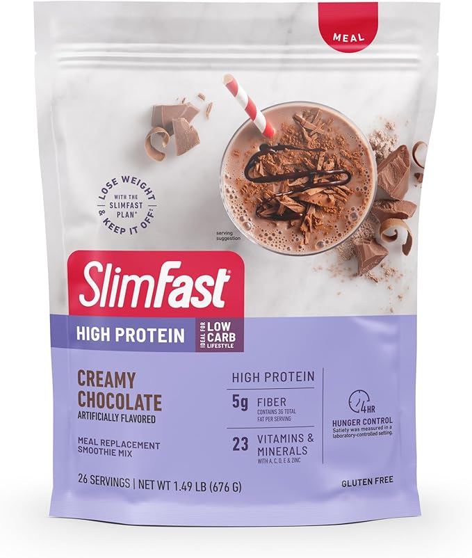 SlimFast High Protein Meal Replacement Powder, Advanced Nutrition Smoothie Mix with Vitamin and