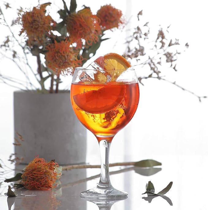 LAV Gin and Tonic, Aperol Spritz Glass Set 6-Piece, Clear Balloon Wine Glasses for Red Wine and