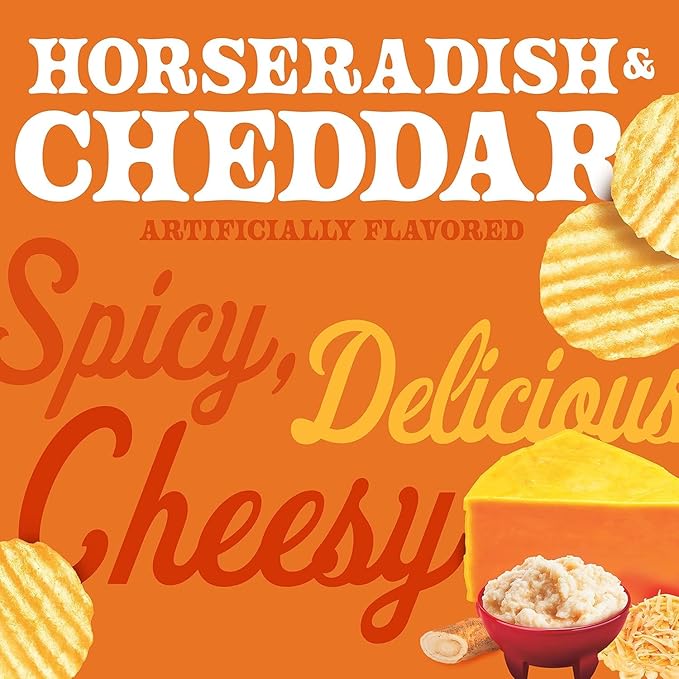 Herr???Potato Chips, Horseradish and Cheddar Flavor, Gluten Free Snacks, 6oz Bag (6 Count)