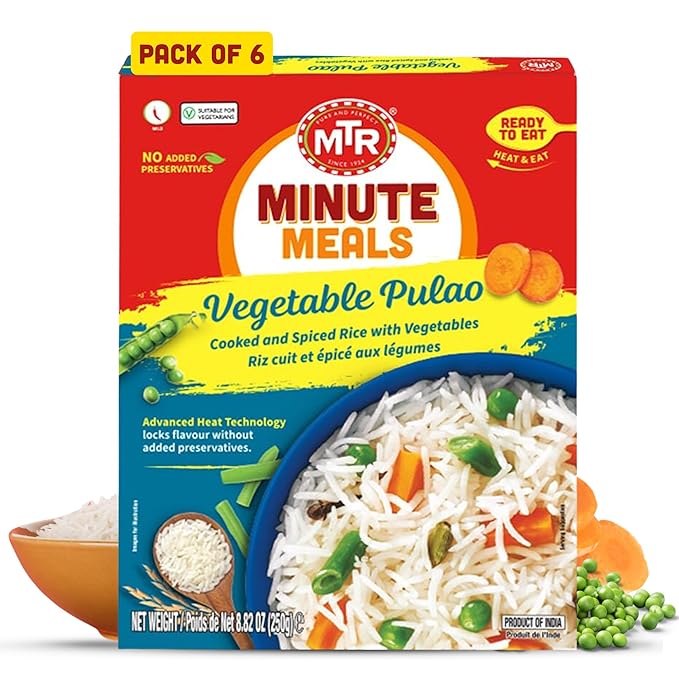 MTR Ready-To-Eat: Vegetable Pulao - Microwavable Rice Packs for Instant Meals - Delicious &