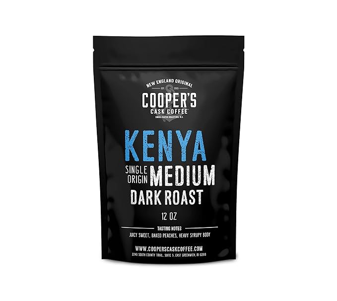 Kenya AA Medium Dark Roast Coffee Beans, Single Origin Whole Bean Coffee, Full Bodied Gourmet