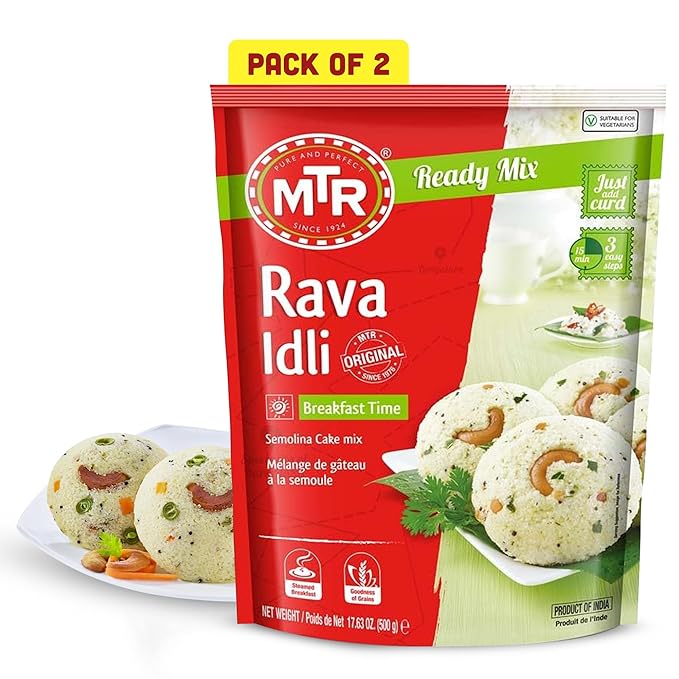 MTR Instant Rava Idli Mix - Ready to Cook Authentic Indian Breakfast, Lunch, Dinner or Snack Meal