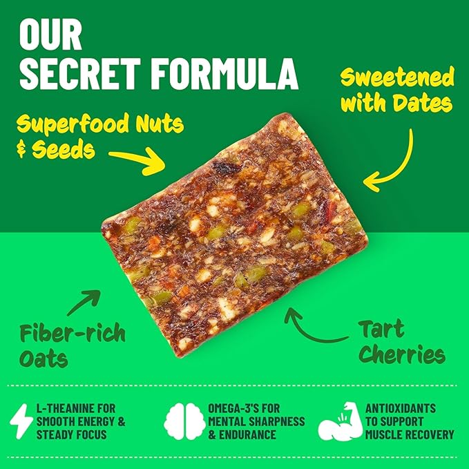 Caddy Snacks Chewy Cherry Almond ??Healthy Snack Bars | Low Sugar | Vegan | Gluten Free | On-the-Go