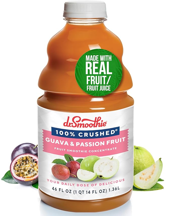 Dr. Smoothie 100% Crushed Guava & Passion Fruit ??No Added Sugar, Made with Real Fruits/Fruit Juice