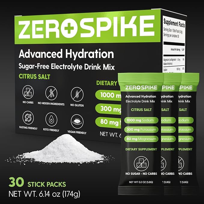 No Sugar Electrolytes Powder Packets | Keto & Fasting Salts Drink Mix | Supplements: The Key