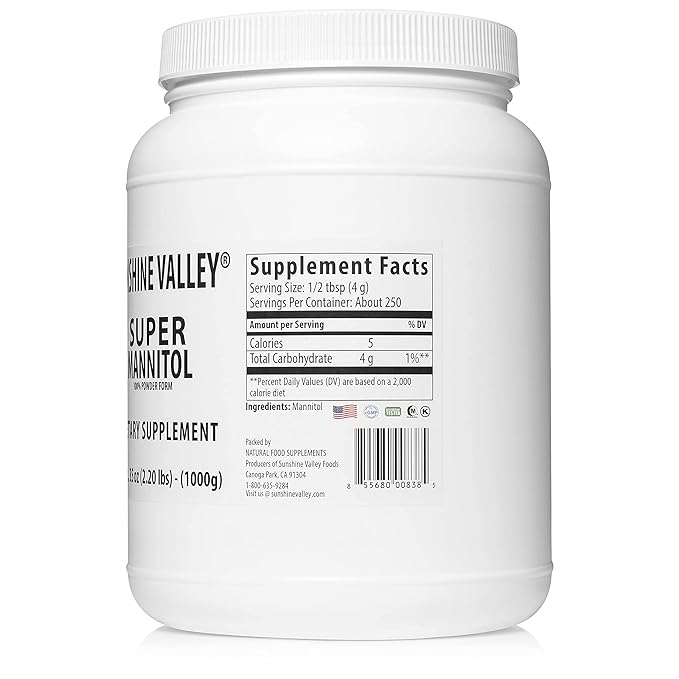 Sunshine Valley짰 Super Mannitol Powder, Natural & Healthy Artificial Sweetener, Ultra-Pure Sugar