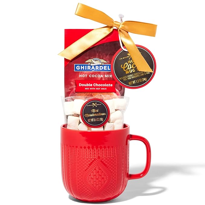Hot Chocolate Gift Set Made with Ghirardelli, Includes 1 Single-Serve Packet of Ghirardelli Double