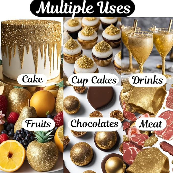 Dazzle Dust Edible Glitter Sprinkles for Cake Decorating, Drinks, Cookie, Icing, Dessert
