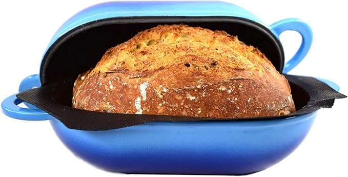 LoafNest: Incredibly Easy Artisan Bread Kit. Cast Iron Dutch Oven [Compact 2 qt size] and