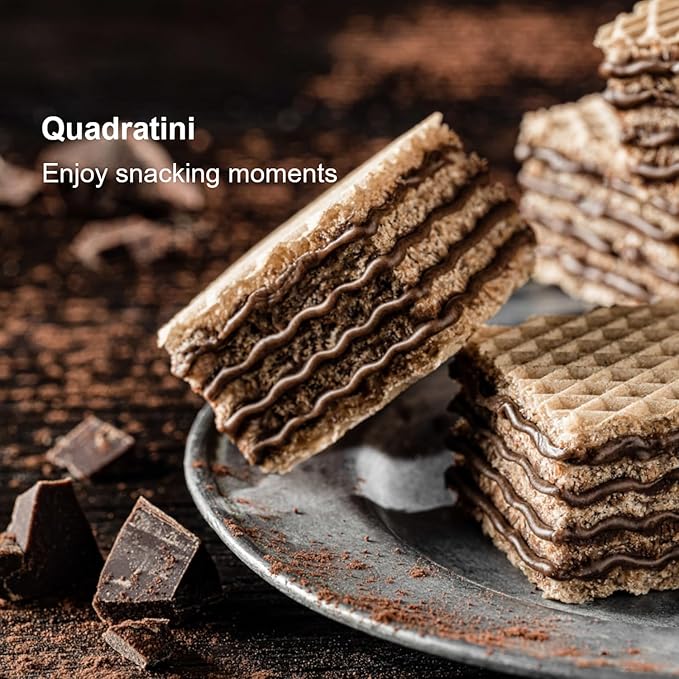 Loacker Quadratini Variety Pack Wafer Cookies LARGE - 30% Less Sugar - Mix of Hazelnut, Dark